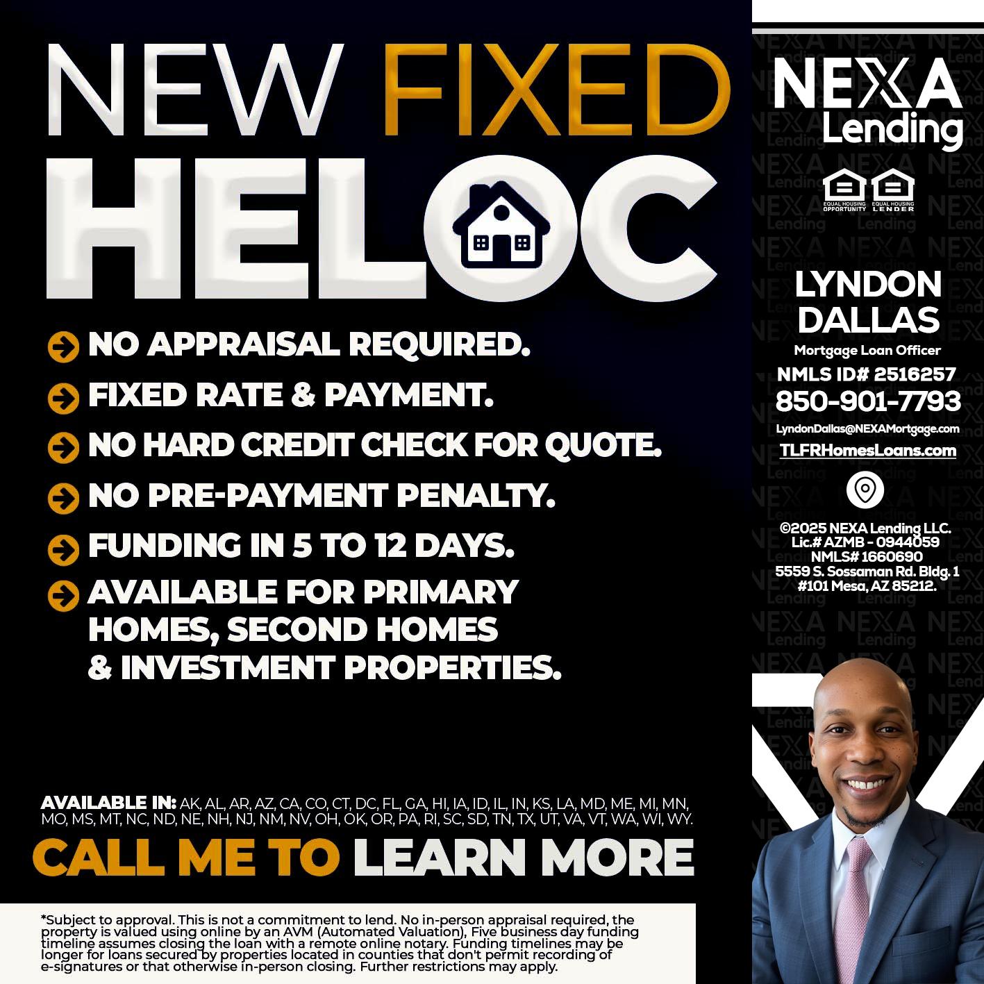 HELOC - Lyndon Dallas -Mortgage Loan Officer