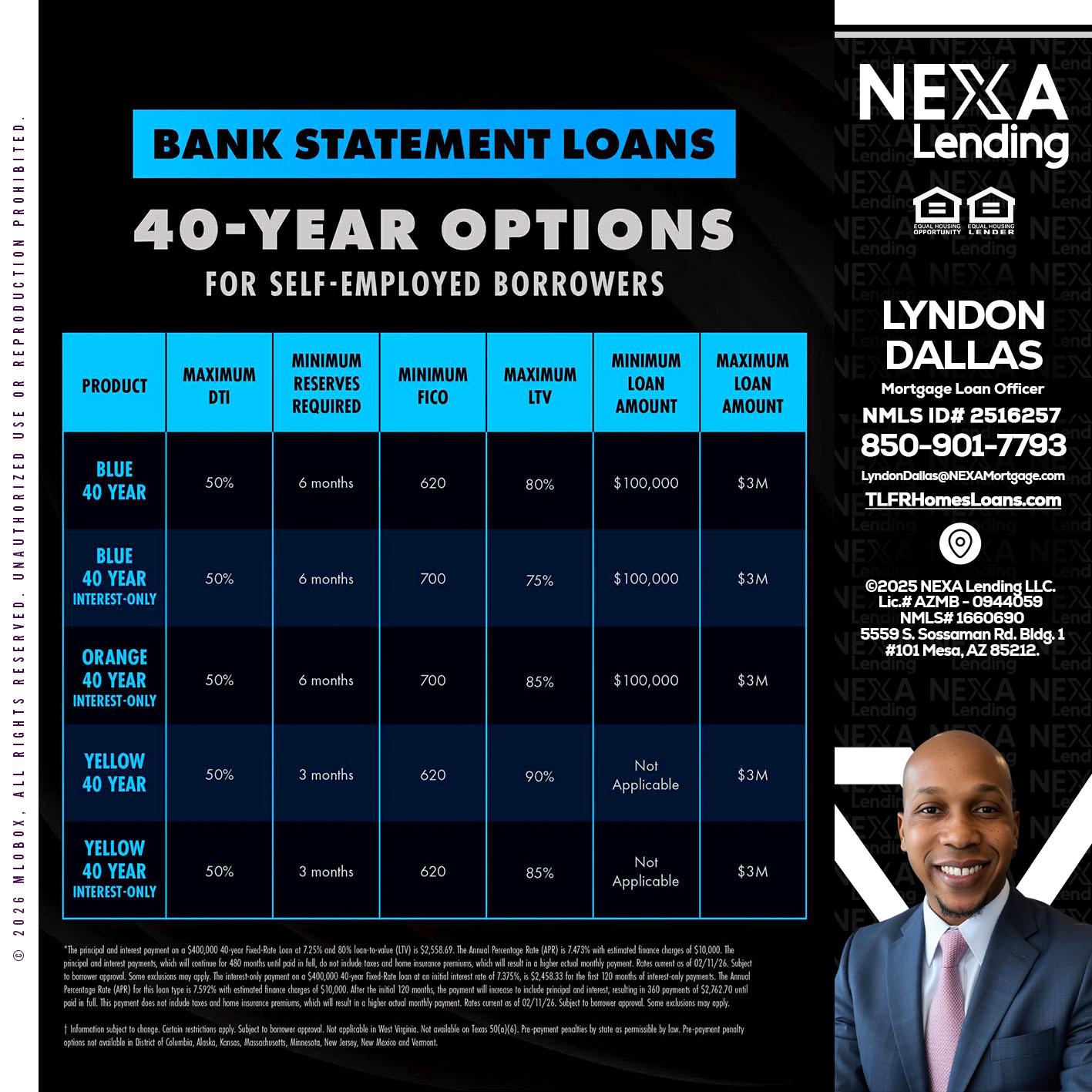 40 YR. OPTIONS - Lyndon Dallas -Mortgage Loan Officer