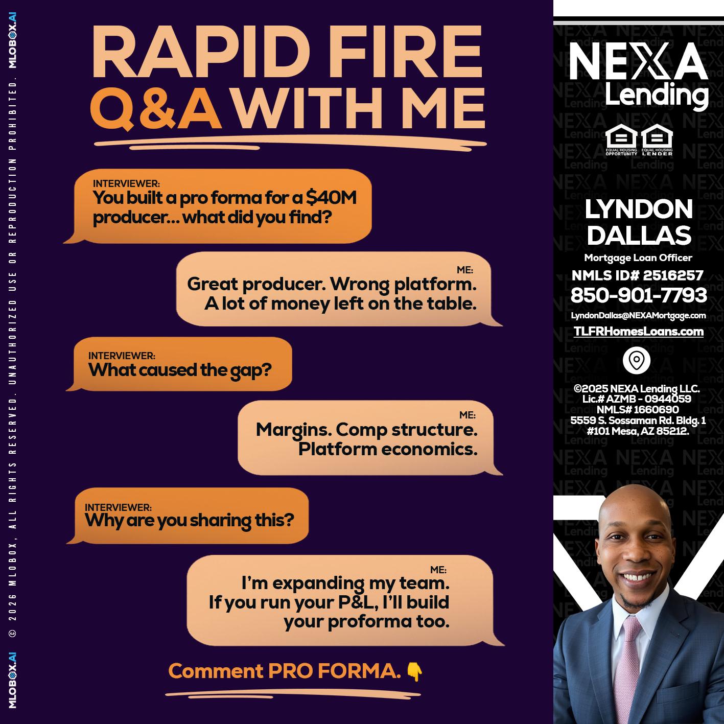 RAPID FIRE - Lyndon Dallas -Mortgage Loan Officer