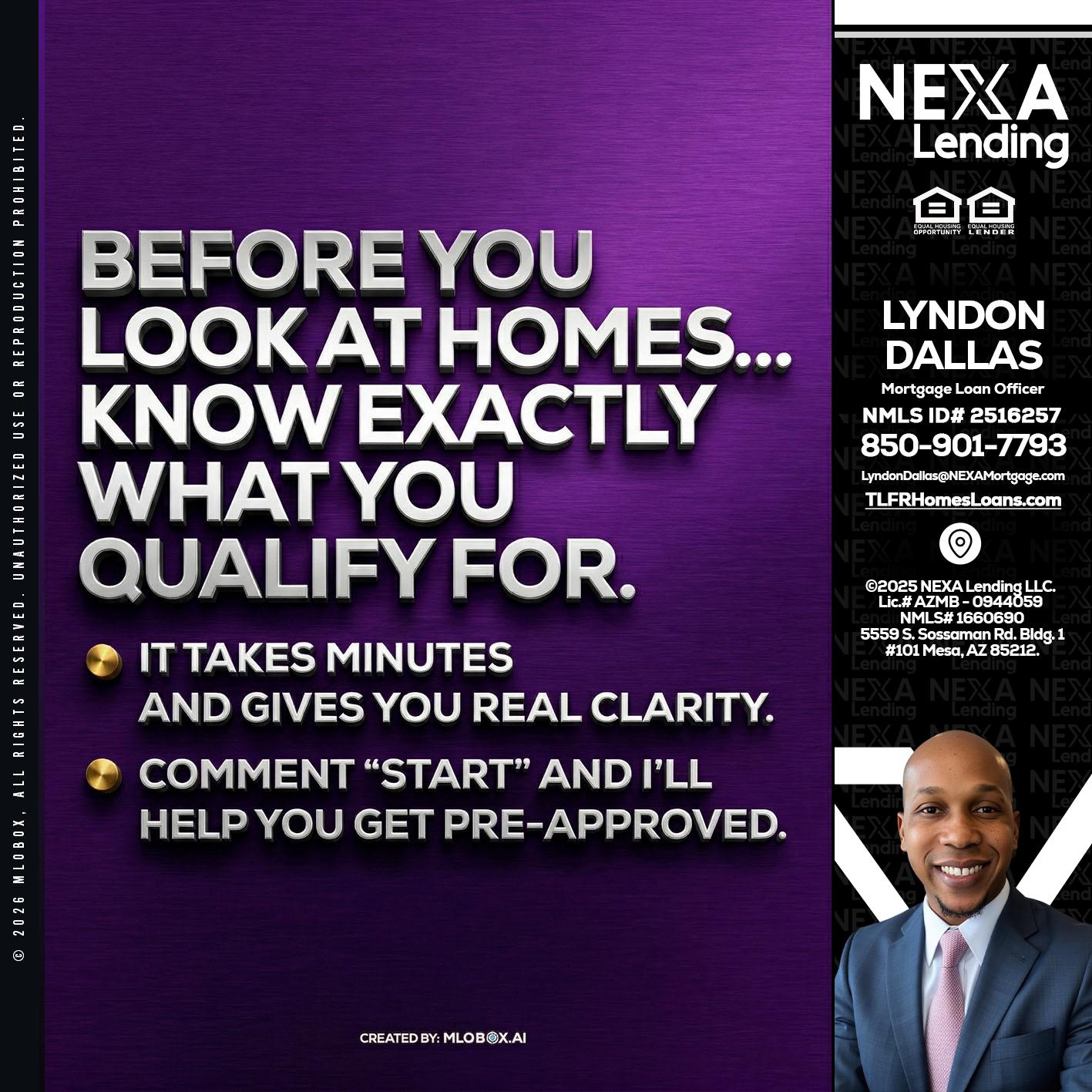 BEFORE YOU - Lyndon Dallas -Mortgage Loan Officer
