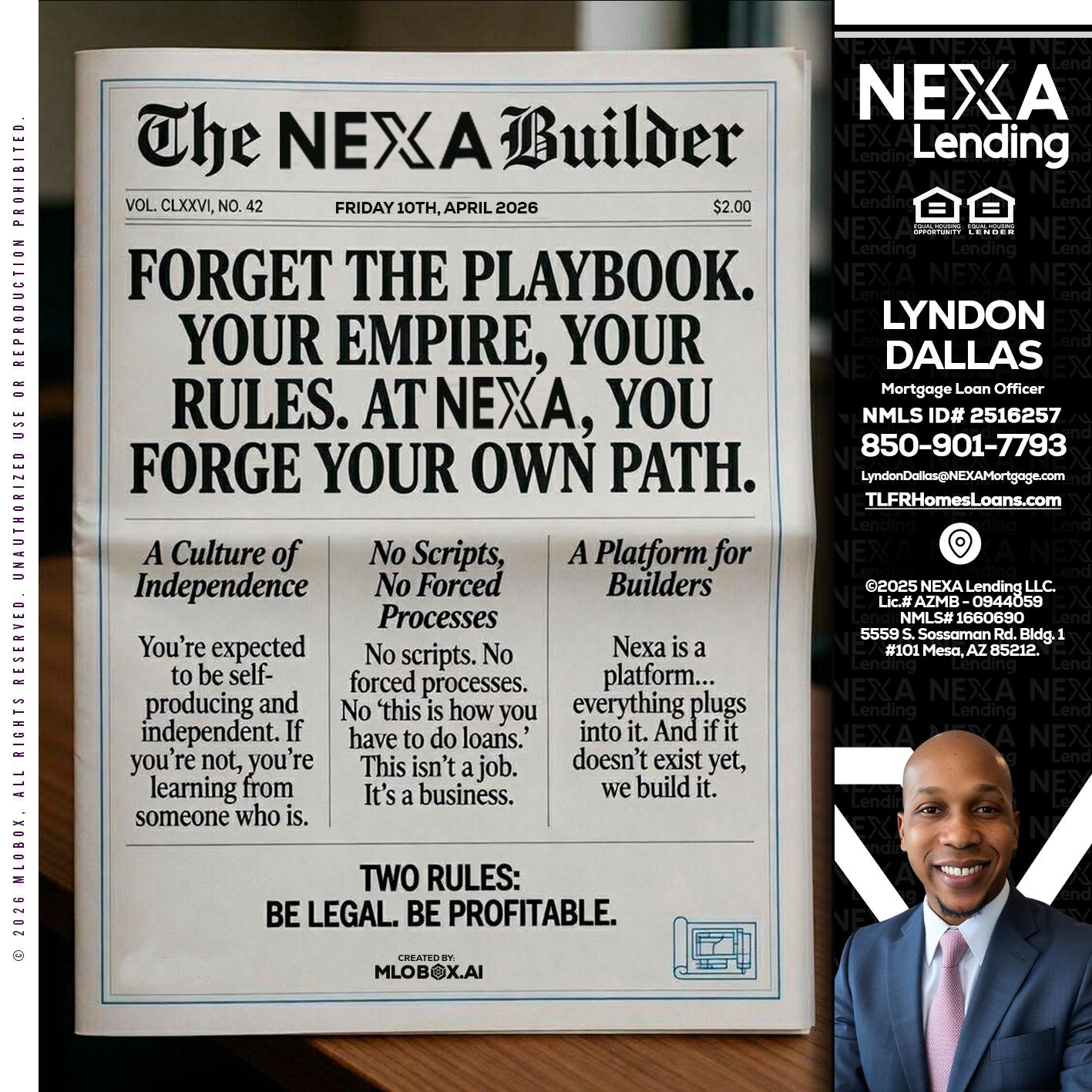 THE NEXA BUILDER - Lyndon Dallas -Mortgage Loan Officer