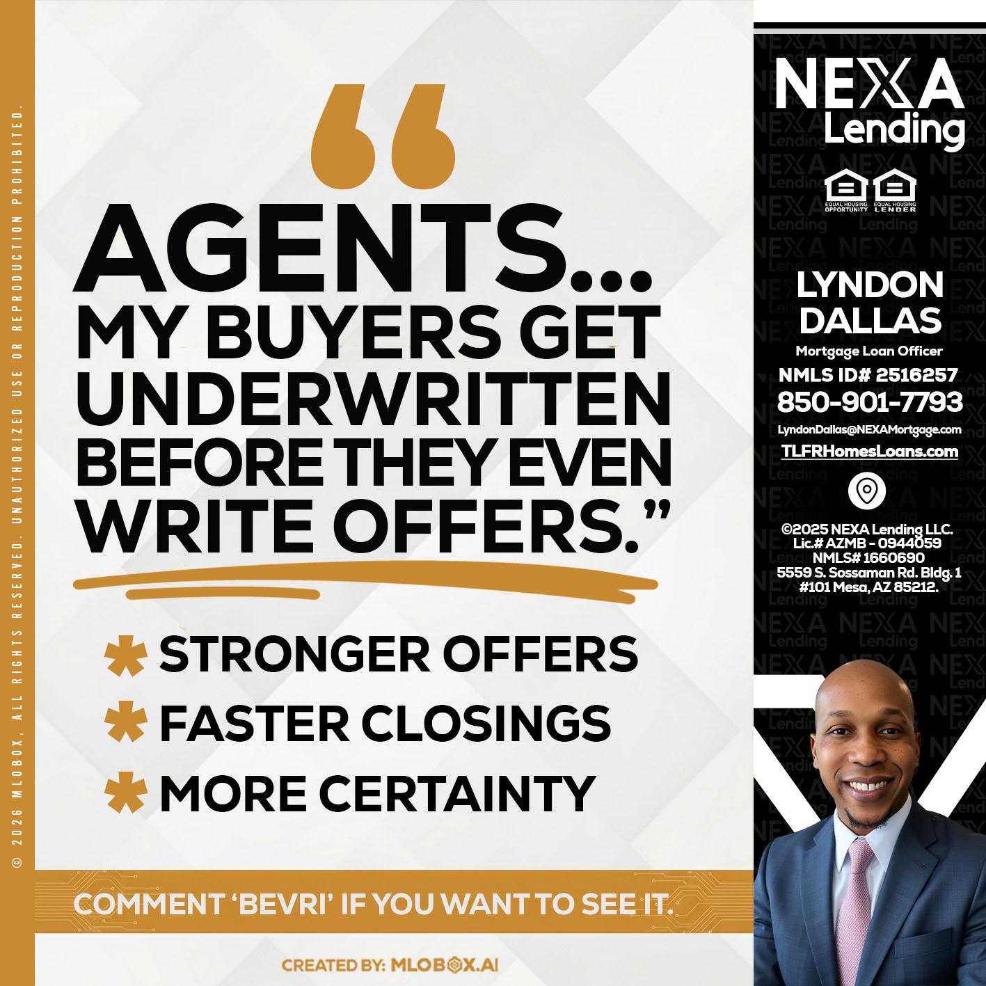 agents - Lyndon Dallas -Mortgage Loan Officer