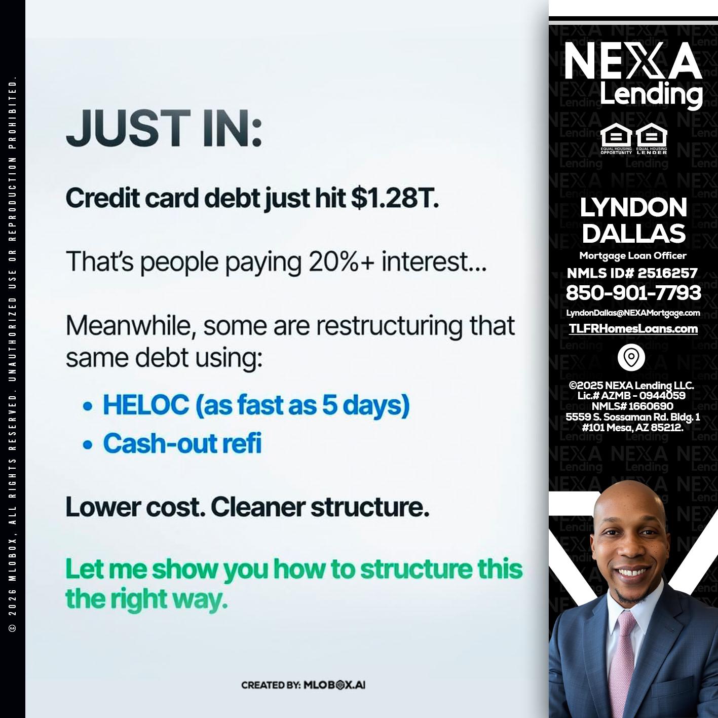 JUST IN - Lyndon Dallas -Mortgage Loan Officer