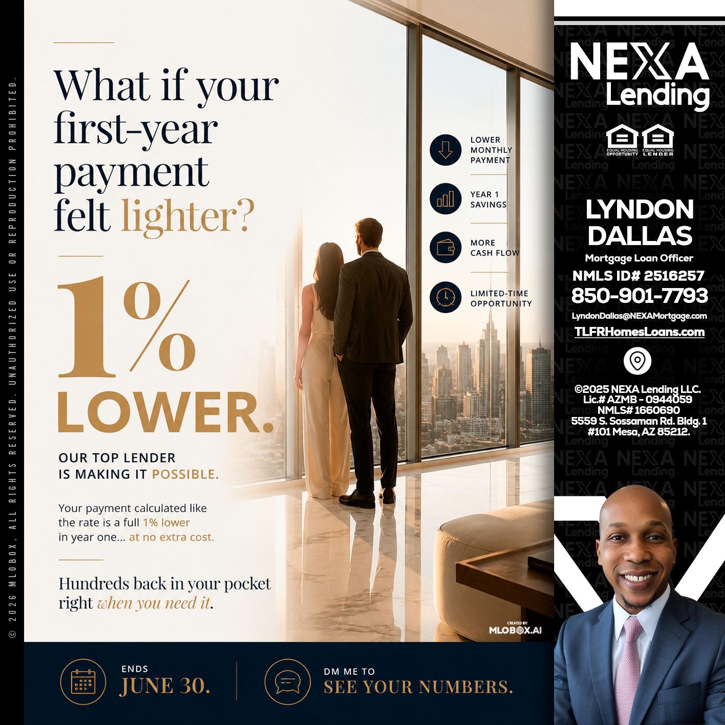 1% lower - Lyndon Dallas -Mortgage Loan Officer